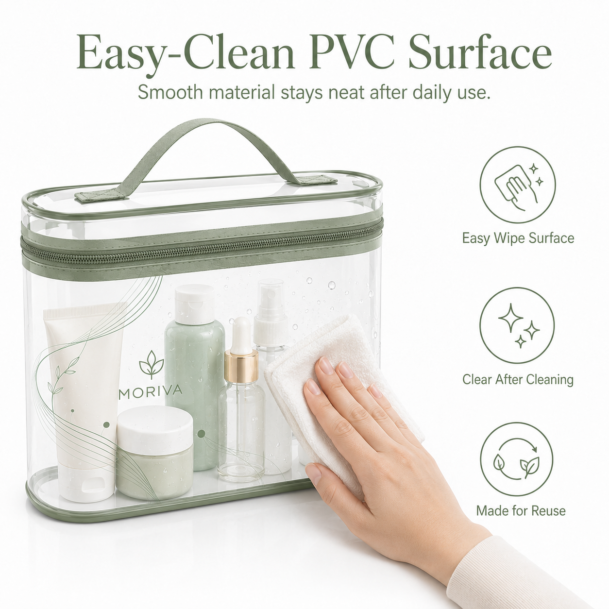 Custom Logo Make up Bag ECO PVC Tsa Toiletry Bag Clear Makeup Cosmetic Bag Organizer