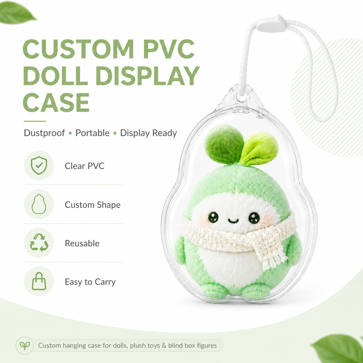 Custom Shaped Doll Dustproof Clear Doll Display Hanging Case Bag Carrying Storage Portable Clear Blind Box Storage Bag