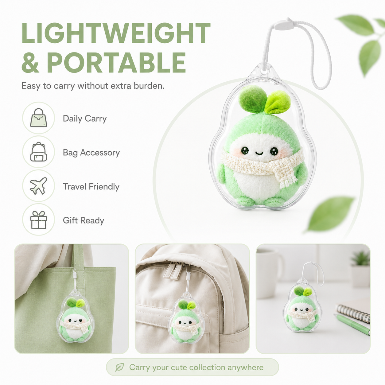 Custom Shaped Doll Dustproof Clear Doll Display Hanging Case Bag Carrying Storage Portable Clear Blind Box Storage Bag