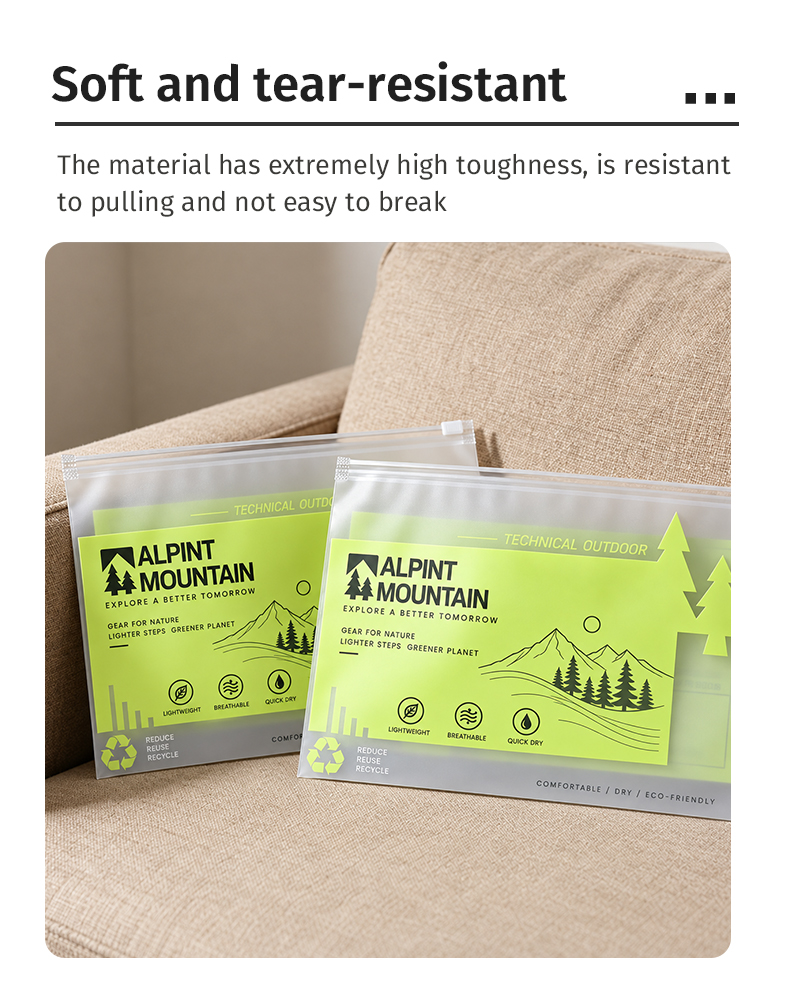 Beg Zip CPE Frosted Tersuai untuk Pembungkusan Pakaian – Borong & Percetakan Logo Tersuai