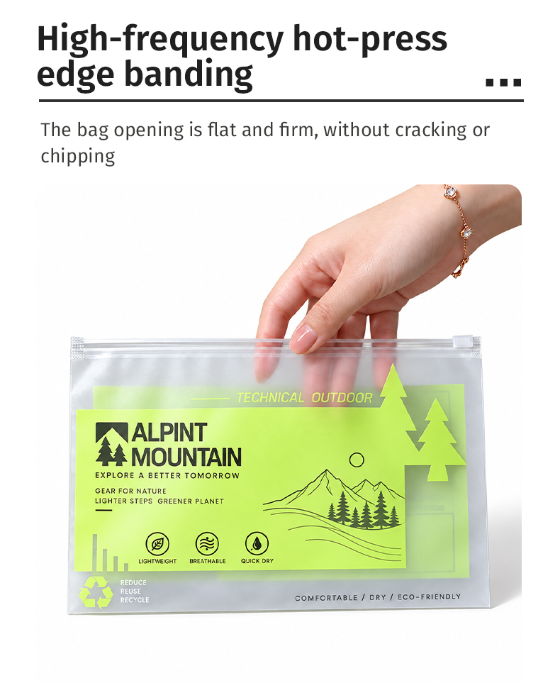 Beg Zip CPE Frosted Tersuai untuk Pembungkusan Pakaian – Borong & Percetakan Logo Tersuai