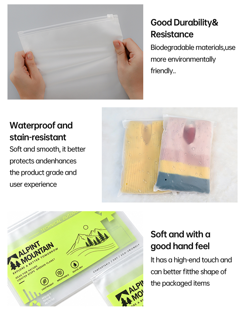 Beg Zip CPE Frosted Tersuai untuk Pembungkusan Pakaian – Borong & Percetakan Logo Tersuai