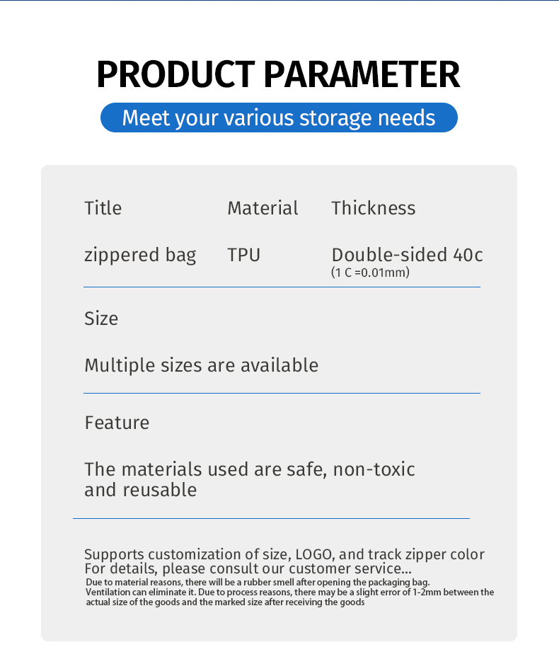 Bolsa con cremallera para ropa de TPU - Bolsa de embalaje para prendas de vestir personalizadas
