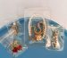 Jewelry packaging bags holding earrings, necklaces and bracelets
