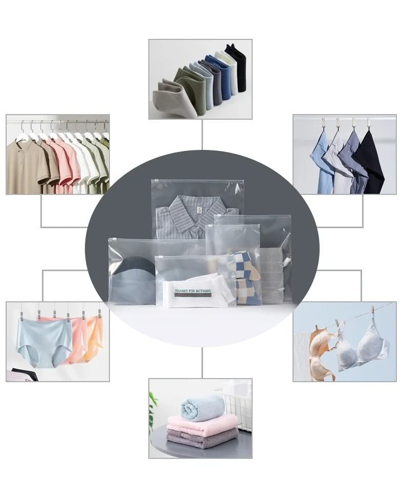 Colthes & Underwear & T-Shirt Zipper Packaging Bag For Clothing