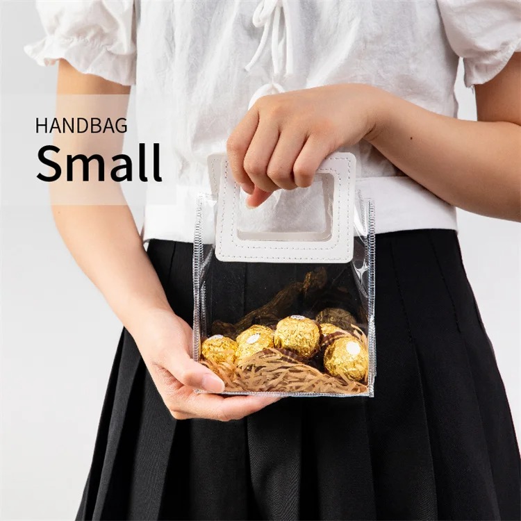 PVC Transparent Handbag Custom Size Luxury Gift Packaging Bags