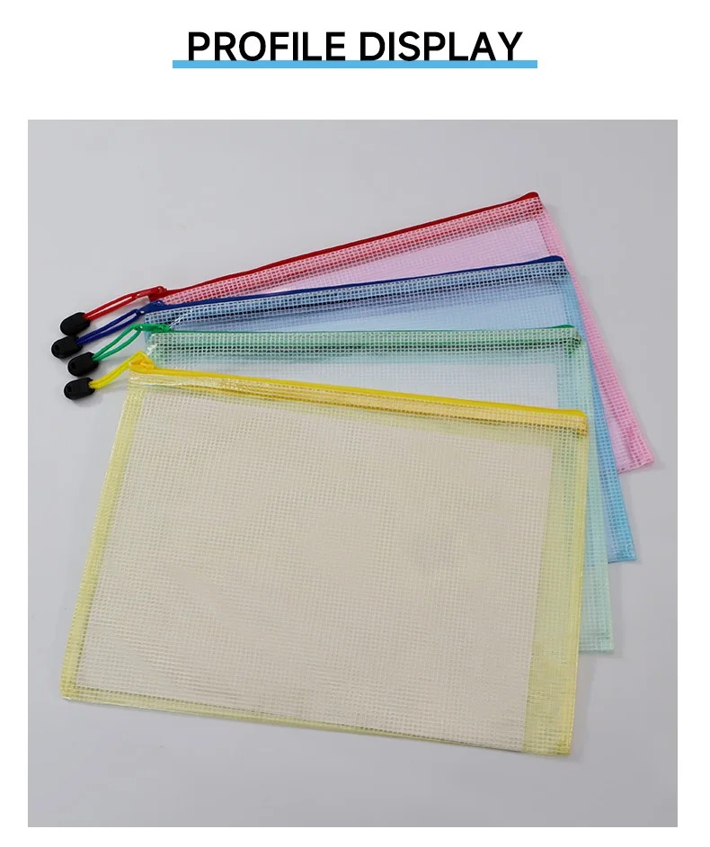 PVC Mesh File Zipper Bag (A4/A3 Size)