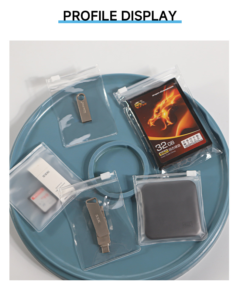 PVC SD Cards & USB Flash Drives Zipper Bag