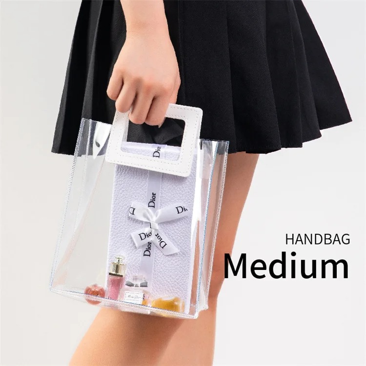 PVC Transparent Handbag Custom Size Luxury Gift Packaging Bags
