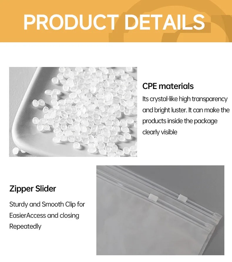 Colthes & Underwear & T-Shirt Zipper Packaging Bag For Clothing