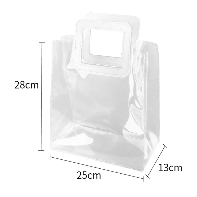 PVC Transparent Handbag Custom Size Luxury Gift Packaging Bags