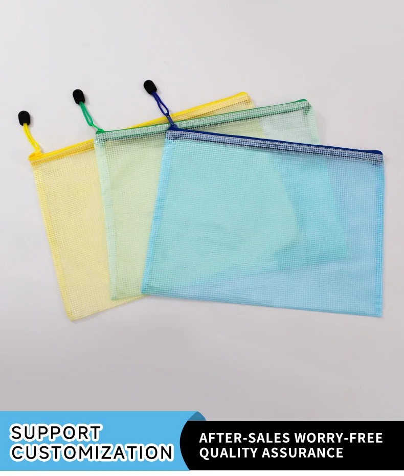 PVC Mesh File Zipper Bag (A4/A3 Size)