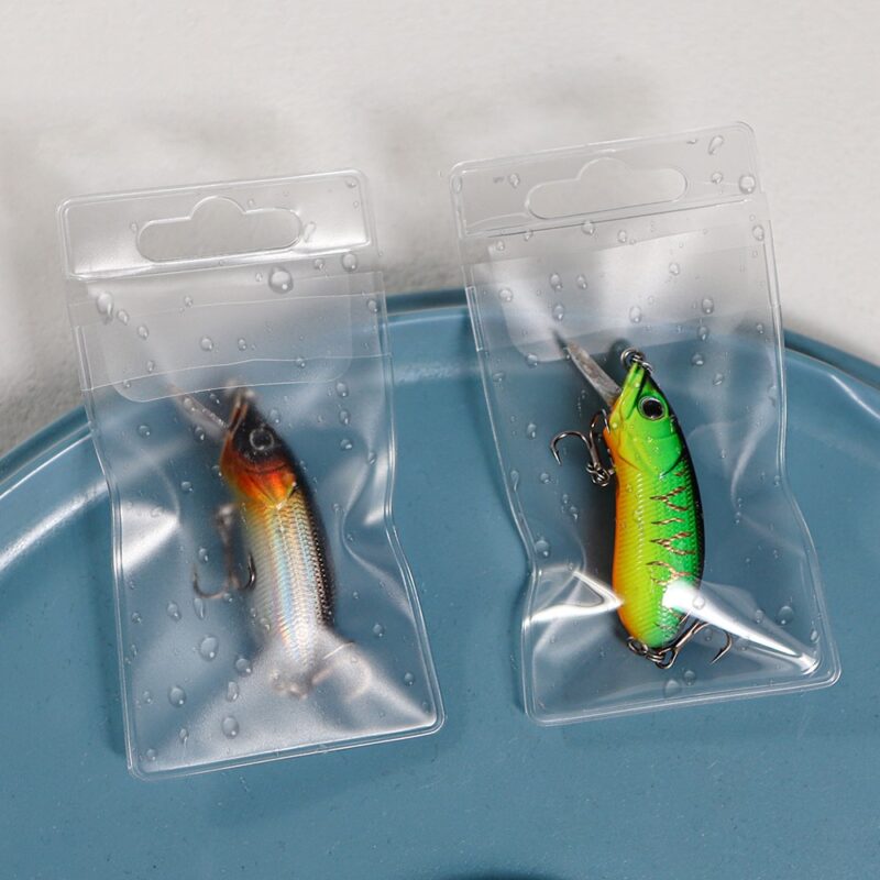 Waterproof fishing lure packaging bags protecting baits from moisture
