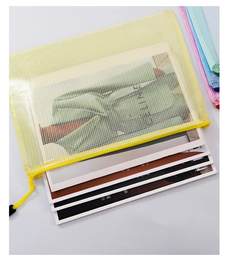 PVC Mesh File Zipper Bag (A4/A3 Size)