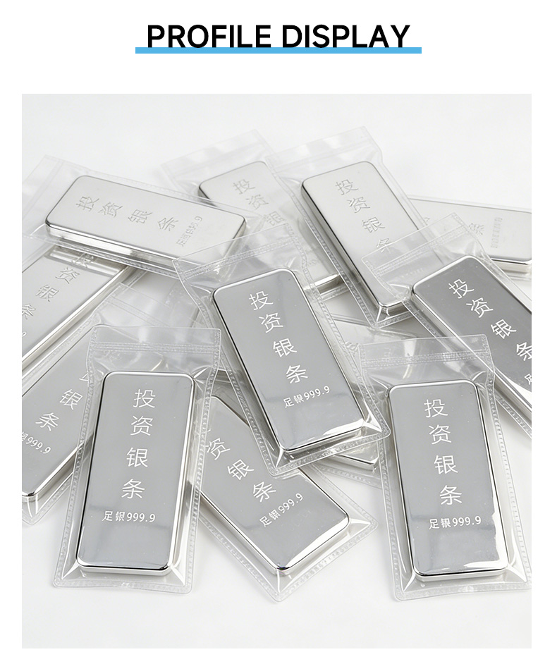Clear PVC Flat Packaging Pouches for Silver Bars and Bullion Packaging