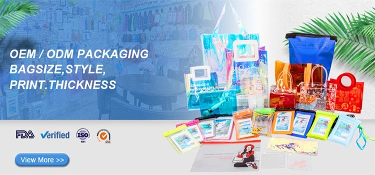 PVC Transparent Handbag Custom Size Luxury Gift Packaging Bags