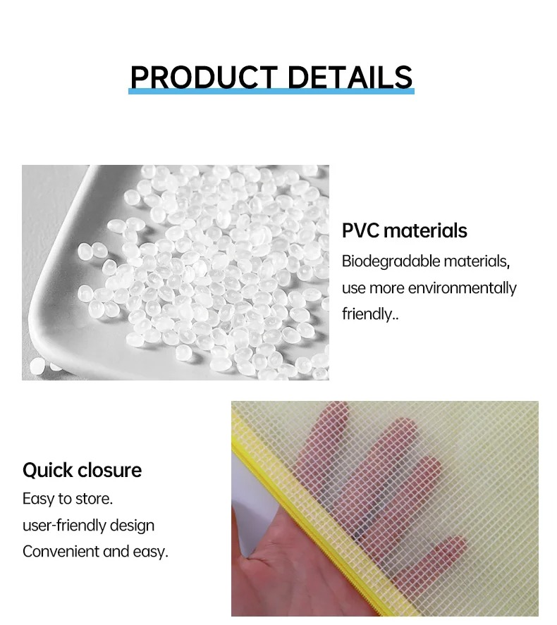 PVC Mesh File Zipper Bag (A4/A3 Size)
