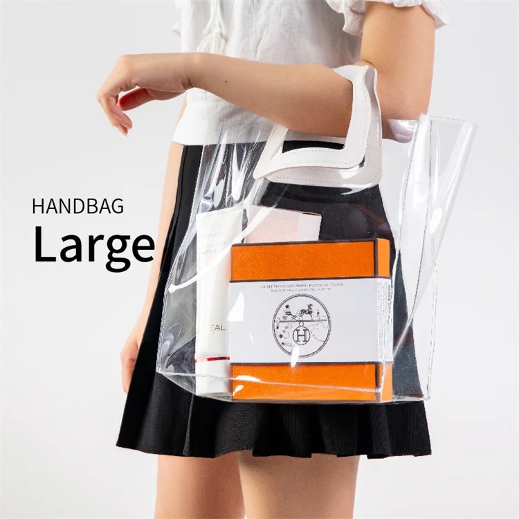 PVC Transparent Handbag Custom Size Luxury Gift Packaging Bags