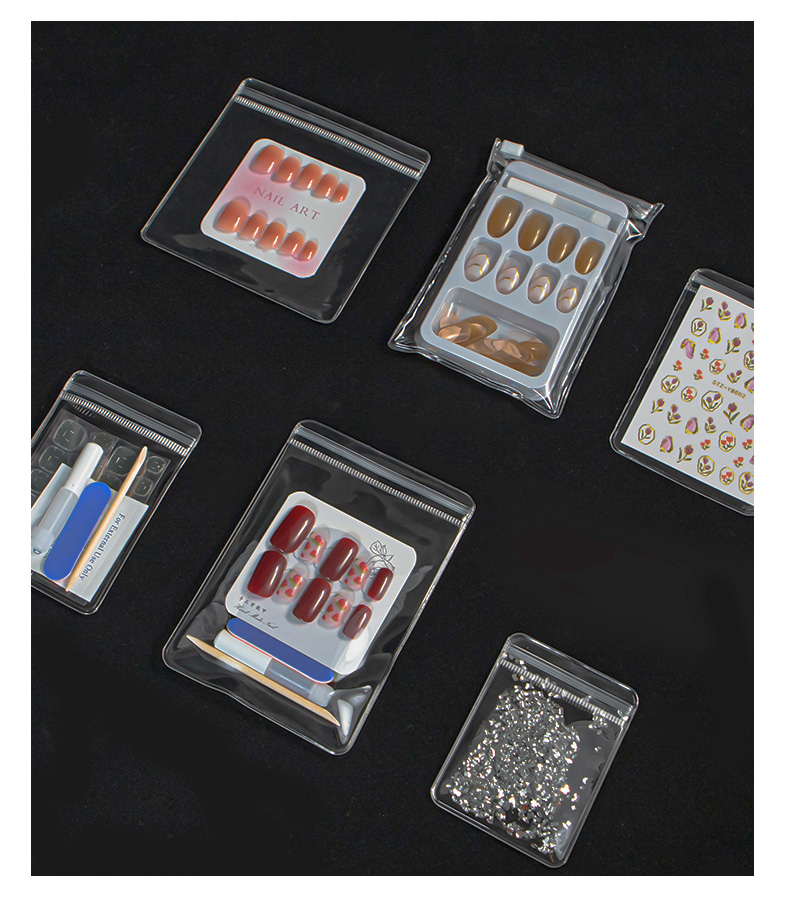 PVC Press-on Nails & Nail Art Accessories Ziplock & Zipper Bag